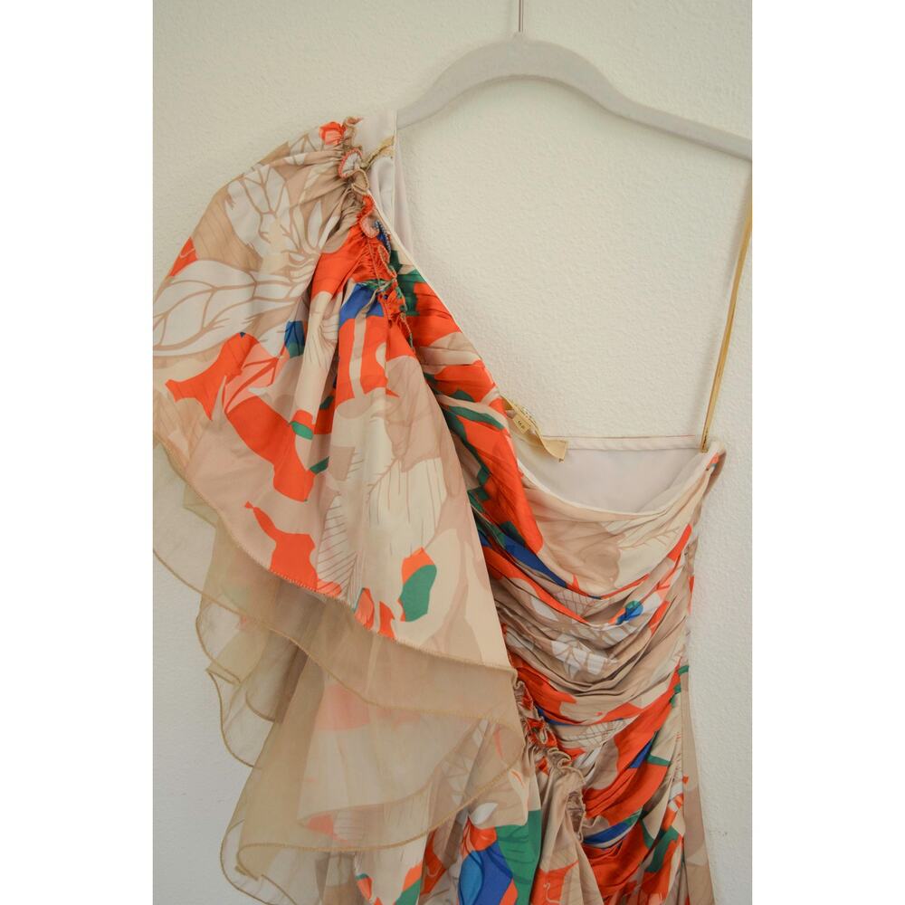 Anthropologie x Mandira Wirk One Shoulder Frilled Dress Size Medium P - Picture 5 of 9
